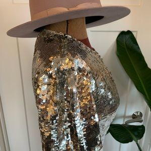 Silver and White Sequin Mini dress